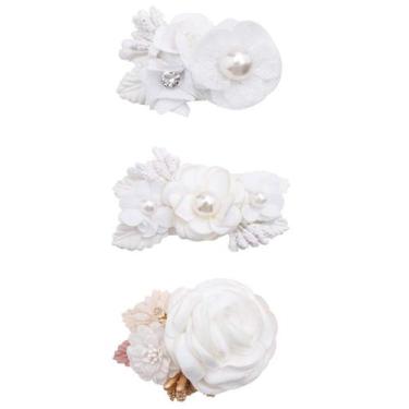 Imagem de Clipes de cabelo OOSAKU Floral Bow, conjunto de 3 peças para meninas