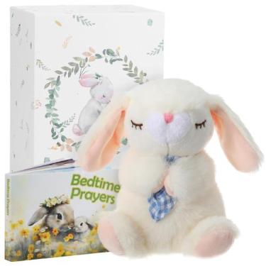 Imagem de Conjunto de presentes de batismo Sawnfay, coelhinho orando de 18 cm e 