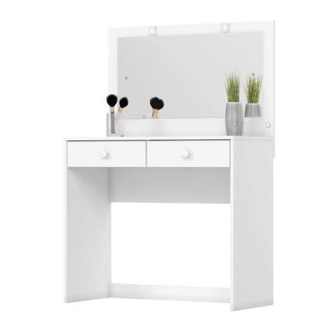 Imagem de Penteadeira Camarim Com Espelho Led 2 Gavetas Gardênia Branco