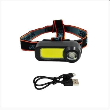 Imagem de Lanterna de Cabeça LED COB Recarregável USB Leve e Potente | 2 Modos de Iluminação | Ideal para Camping, Trilhas, Pesca e Trabalhos Noturnos