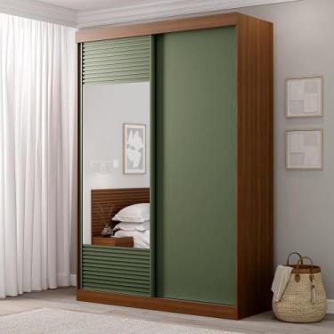 Imagem de Guarda-Roupa Solteiro 2 Portas 1 Porta com Espelho Samambaia CabeCasa 