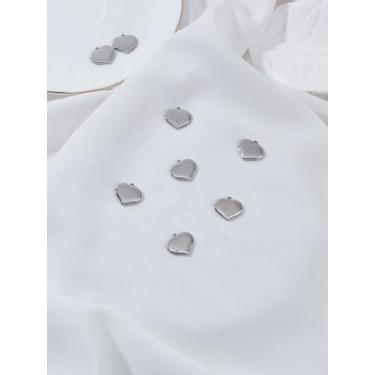 Imagem de Pingentes de coração com etiqueta em branco com 8 peças, pingentes de aço inoxidável 304, pingente de decoração para mulheres, faça você mesmo, colar, pulseira, joias, chaveiro, bolsa, decoração, 16 x