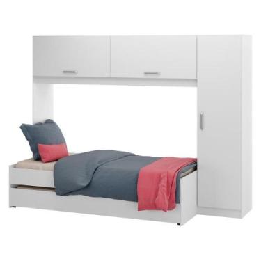 Imagem de Bicama Guarda-roupa Para Colchão 88X188Cm Multimóveis Branca - MULTIMO