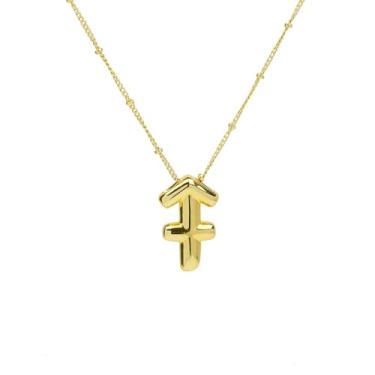 Imagem de 1 colar feminino banhado a prata, fofo, 12 constelações, joia fina, presente para mamãe, 44.5+5CM, Cobre, Sem Pedra Preciosa