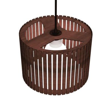 Imagem de Luminária Pendente Sirius Modelo Ripado - Marrom