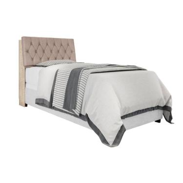 Imagem de Cabeceira Box Solteiro Isis Amarula com Capitonê Bege