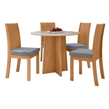 Imagem de Conjunto Mesa Celebrare 100cm Tampo Mdf/vidro 4 Cadeiras