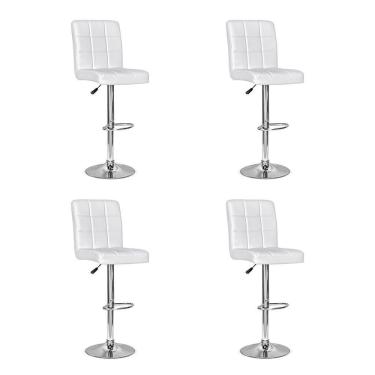 Imagem de Conjunto 4 Banquetas Dublin Couro   Branca