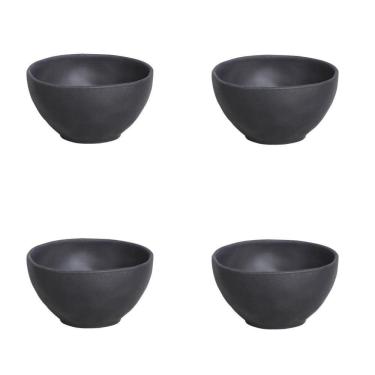 Imagem de Conjunto De Cumbucas 04 Peças 560ml Orgânico Preto Matte Porto Brasil