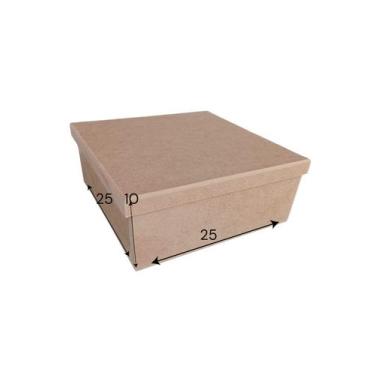 Imagem de caixa 25x25x10 mdf lembrancinha casamento cesta - Leal arte