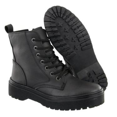 Imagem de Coturno Feminino Tendencia Bota Tratorada - LLAQUILLA, Preto, 38