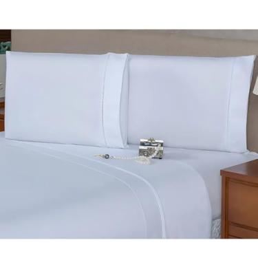 Imagem de Kit 2 Fronhas Avulsas Estampadas Para Travesseiro Malha 100% Algodão Toque Macio Com Zíper Hotel Pousada (Branco, 70x40 cm)