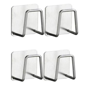 Imagem de Suporte para Esponja de Cozinha em Aço Inox, Conjunto com 4 Ganchos Prateados, 5x3x5cm, Organizador de Pia para Bucha e Esponja (4)