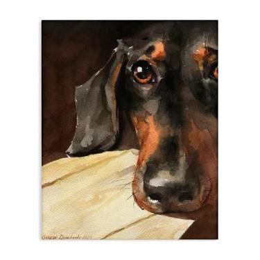 Imagem de Stupell Industries Arte de parede em tela Sight of Dachshund, design por George Dyachenko, 20 x 16