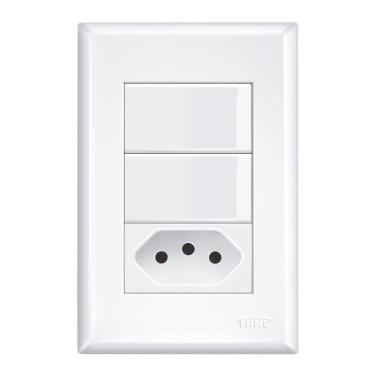 Imagem de Interruptor Fame 2 Teclas C-tomada Distanciada - 2921 Evidence