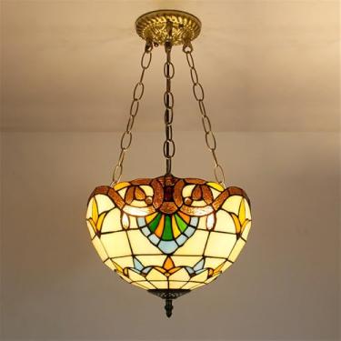 Imagem de Luminária pendente contemporânea de vidro colorido com LED, estilo americano luxuoso e criativo, para sala de estar, restaurante, quarto, hotel, casa de campo, corredor, café, bar ou escada