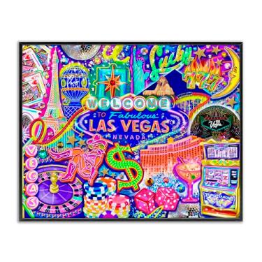 Imagem de Stupell Industries Fabulosa arte giclée emoldurada cinza divertida de Las Vegas, design de Jess Stempel, 61 x 76 cm