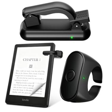 Imagem de Anel virador de página para Kindle, virador de página de controle remoto para Kindle Paperwhite Oasis Scribe Kobo, projetado para capas grossas clicker vira-páginas para iPhone, iPad, tablets Android