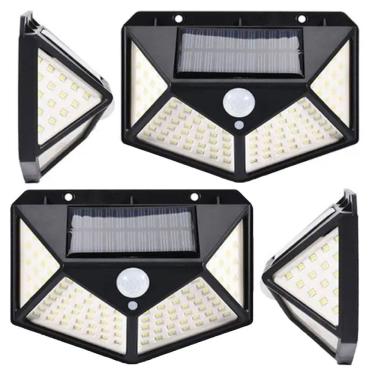 Imagem de Luminaria Solar 100 Leds Sensor Presença Andarela 4 Und