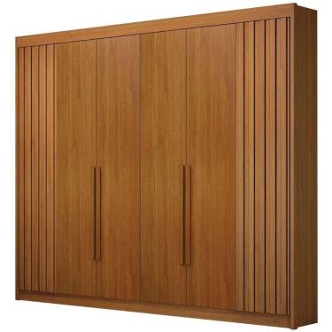 Imagem de Guarda Roupa São Carlos Ripado Cinamomo 6 Portas 6 Gavetas Leifer Móveis