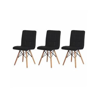 Imagem de Kit 3 Cadeiras Charles Eames Gomos Preta