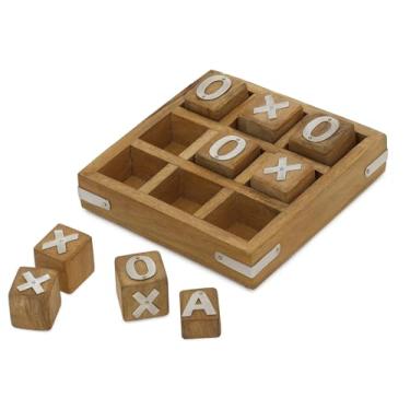 Imagem de TOSQP27 Tic Tac Toe XO Blocks Game Brain Teaser Puzzle Wooden Handcrafted Family Indoor Outdoor brainteaser Adult Unique Gifts