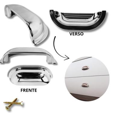 Imagem de Kit c/3 Puxadores Concha Plástico 64mm para Armários e Móveis - Genéri