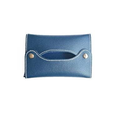 Imagem de Capa de tecido de couro PU, suporte dobrável à prova d'água à prova de poeira para casa, banheiro, carro, escritório; bolsa organizadora de guardanapos portátil com design moderno simples para