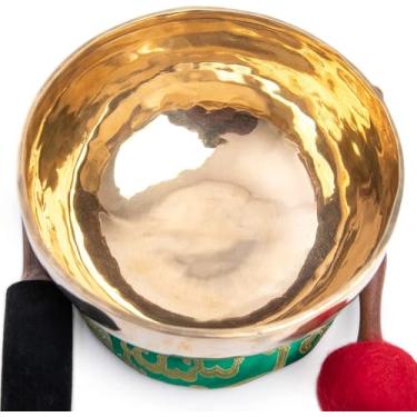 Imagem de Conjunto de tigelas tibetanas grandes – grau de cura mestre de 22,86 cm para banho de som, chacra 7 metal meditação yoga da Himalayan Bazaar