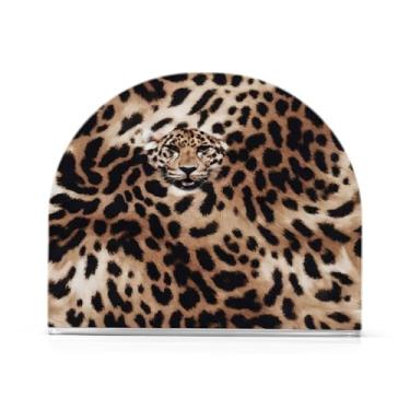 Imagem de Qilmy Porta-guardanapos de acrílico com estampa de leopardo, suporte de guardanapo de coquetel de plástico transparente para mesas de restaurante de cozinha, 2 peças