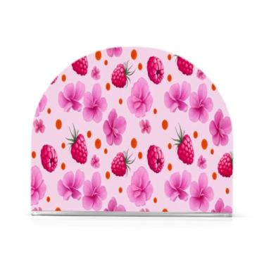 Imagem de Qilmy Porta-guardanapos de acrílico com flores, suporte de lenços de mesa independente transparente, dispensador de papel de coquetel para cozinha, jantar, restaurante, bar, decoração, 1 pacote