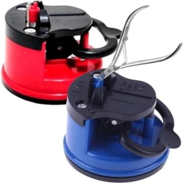 Imagem de Afiador portatil para facas, canivetes e tesouras com ventosa, resistente.