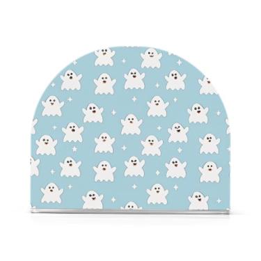 Imagem de Qilmy Porta-guardanapos de acrílico Halloween Boo, suporte de guardanapo de coquetel de plástico transparente para mesas de restaurante de cozinha, 1 peça