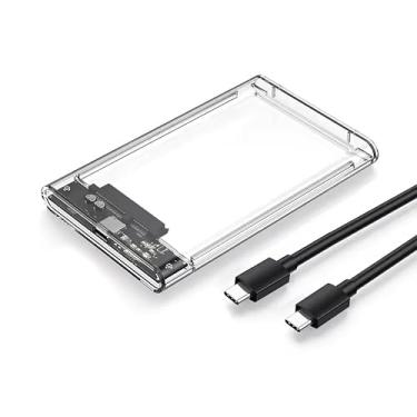 Imagem de Gabinete de disco rígido externo SATA para USB 3.1 de 2,5 polegadas – Capa sem ferramentas para HDD e SSD de 7 mm/9,5 mm, interface USB 3.1, transmissão rápida de dados com cabo