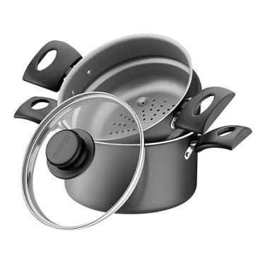 Imagem de Panela para cuscuz de 16 cm, cinza chumbo, 1,8 litros