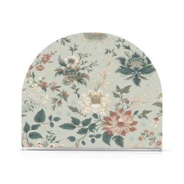 Imagem de JUZIHAI Porta-guardanapos de flores para mesa dispensador de guardanapos de acrílico para mesa suporte de lenços independente para cozinha sala de jantar bar festa decoração de casa