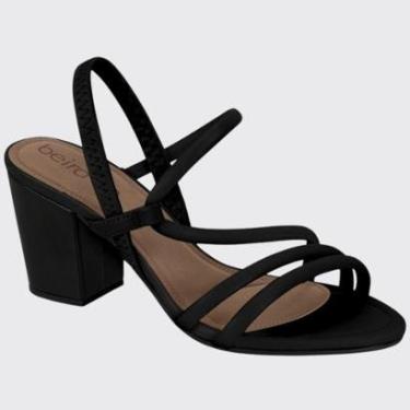 Imagem de Sandália Feminina Salto Bloco Tiras Cruzadas Beira Rio 8280.686.21191-Feminino