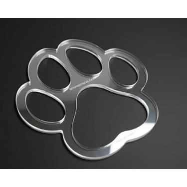 Imagem de Modelos de roteador de impressão de pata de acrílico, 19 x 19 cm, modelo de quadro decorativo transparente, ferramenta de rastreamento de molde de charcutaria de 5 mm de espessura, modelos de