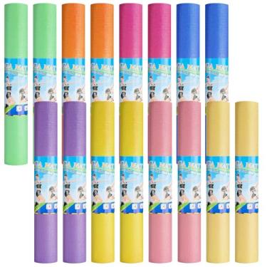 Imagem de Funtery Pacote com 16 tapetes de ioga de 3 mm de espessura, tapete de treino antiderrapante para mulheres, academia, casa, ioga, pilates (pastel)