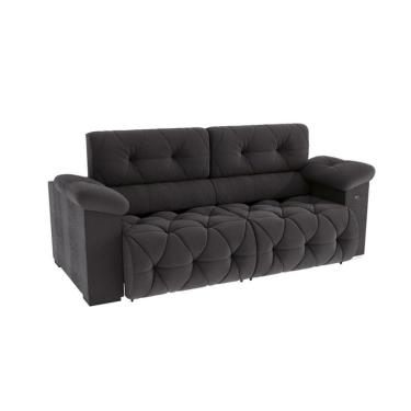 Imagem de Sofá 4 Lugares Retrátil e Reclinável Astro Veludo Chumbo