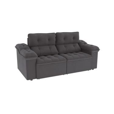 Imagem de Sofá 4 Lugares Retrátil e Reclinável Sierra Bouclé Chumbo