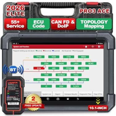 Imagem de LAUNCH 2025 X431 PRO3 ACE Elite Bidirectional Scan Tool with DBSCar VII Connector,HD Truck Scan,OEM Topology Map,Online Coding & 55+ Reset for All Cars,CAN FD & DoIP,FCA AutoAuth,2-Year