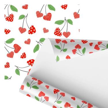 Imagem de Papel de Parede Decorativo com Estampa de Corações Vermelhos e Folhas Verdes, Adesivo Vinílico, 2,80 Design para Decoração