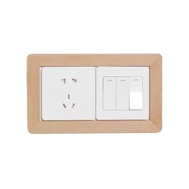 Imagem de Capas de tomada de madeira pintáveis placas de parede grandes para interruptor de luz decorativas rústicas para renovação de casa de fazenda placas de interruptor e capas de tomada para interiores
