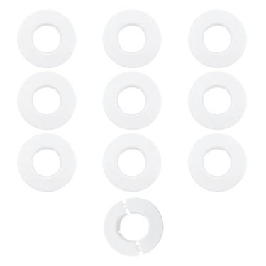 Imagem de Tsnamay 10 peças de flange dividida na parede, cobertura de dutos de ar condicionado de PVC para dutos de ar condicionado, dutos de fiação para furos de 5,3 a 6 cm