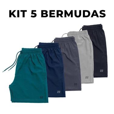 Imagem de Kit 5 Bermudas Masculinas Academia Treino Shorts Elástico Luzzoo-Masculino