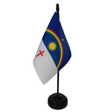 Imagem de Bandeira de Mesa Pernambuco, 26cm Altura Total, 18x11cm Tecido Oxford, Face Única, Base Plástica, Decorativa, Multicolorido, para Escritório, Eventos e Cerimônias