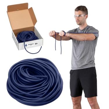 Imagem de THERABAND Tubo de resistência, azul, extra pesado, nível 4, rolo de 30,5 m, sem látex, tubo de exercício profissional para exercícios corporais e básicos, cortado no comprimento, codificado por cores