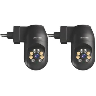 Imagem de ANJ.GG Câmera de Segurança Interna/Externa, Estilo Domo, 1080p HD, Detecção de Movimento, Monitoramento Residencial, S21-preto*2, Wi-Fi/Com fio, Áudio 2 Vias, AC/DC, Wi-Fi