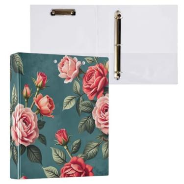 Imagem de Pasta de arquivo para fichário rosa verde para escola e escritório, pacote com 2